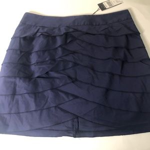 BCBGMaxAzria Deep Blue Layered Mini Skirt